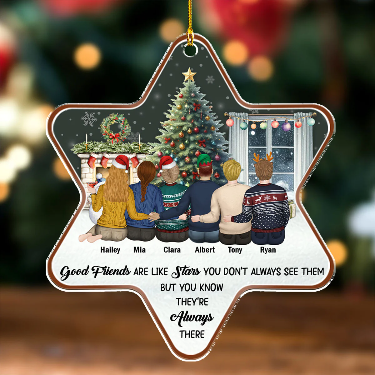Friends Are Like Stars - Personalized Custom Acrylic Ornament - Image 4
