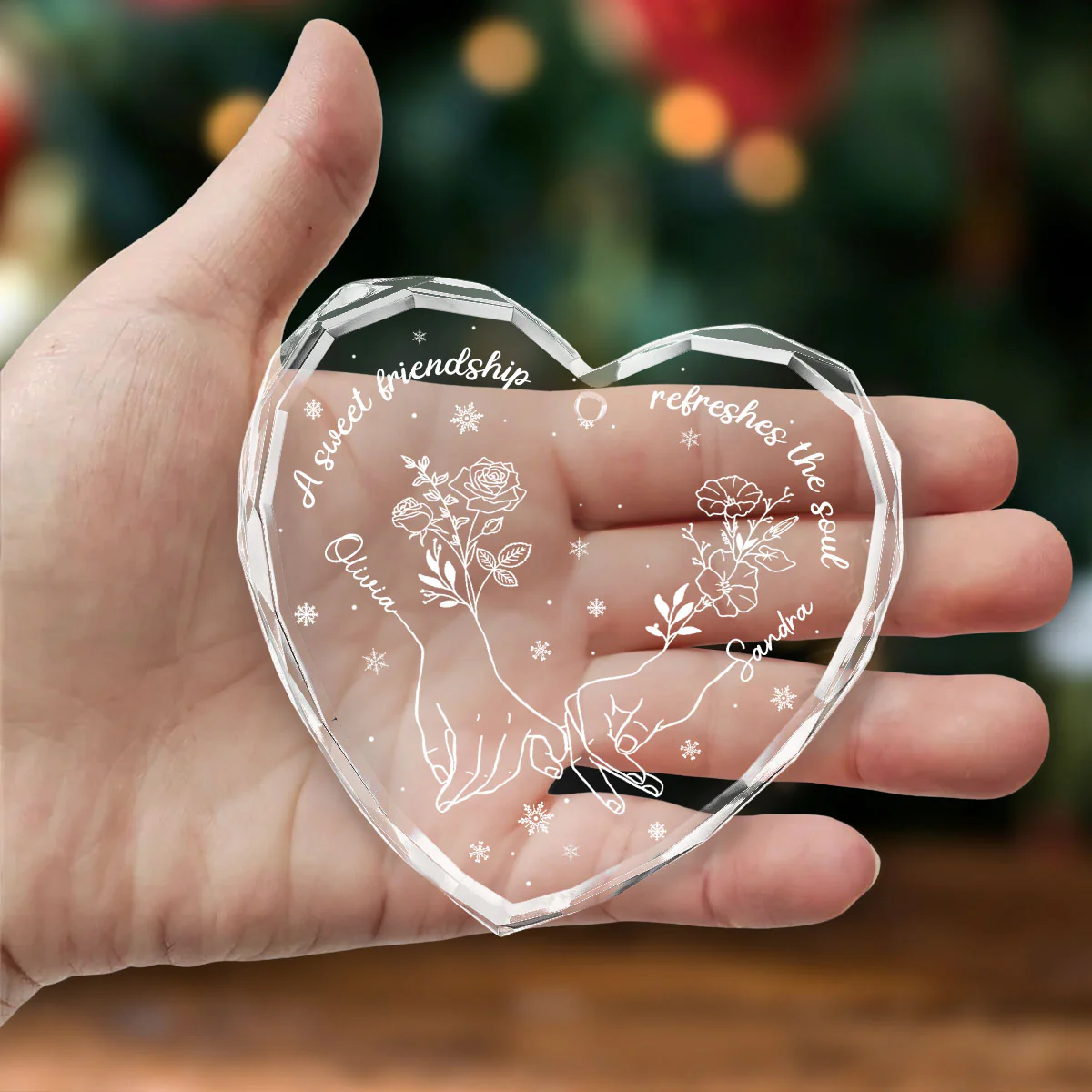 Friends Are Like Stars - Personalized Custom Glass Ornament - Image 2