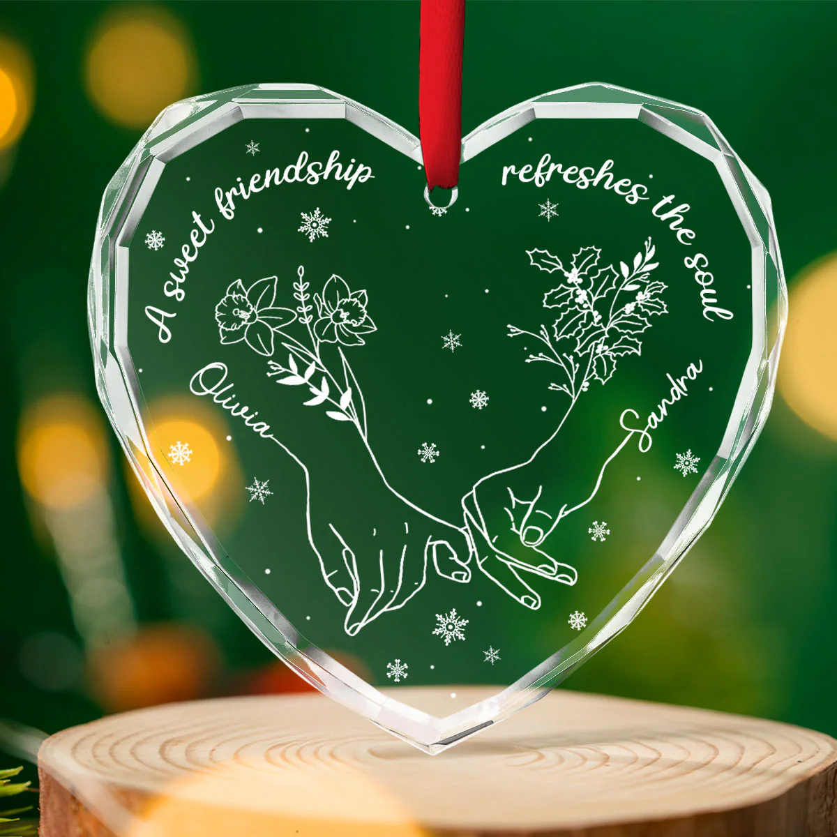 Friends Are Like Stars - Personalized Custom Glass Ornament - Image 5
