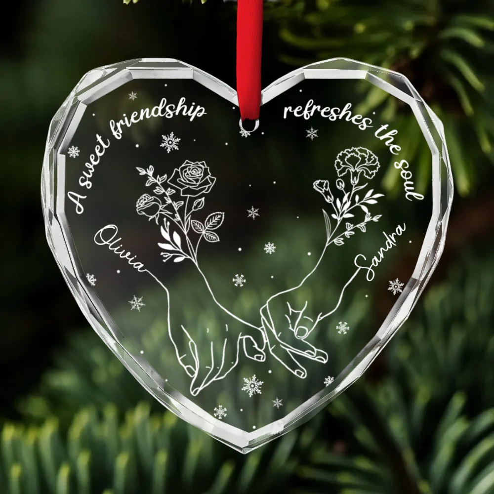 Friends Are Like Stars - Personalized Custom Glass Ornament - Image 6