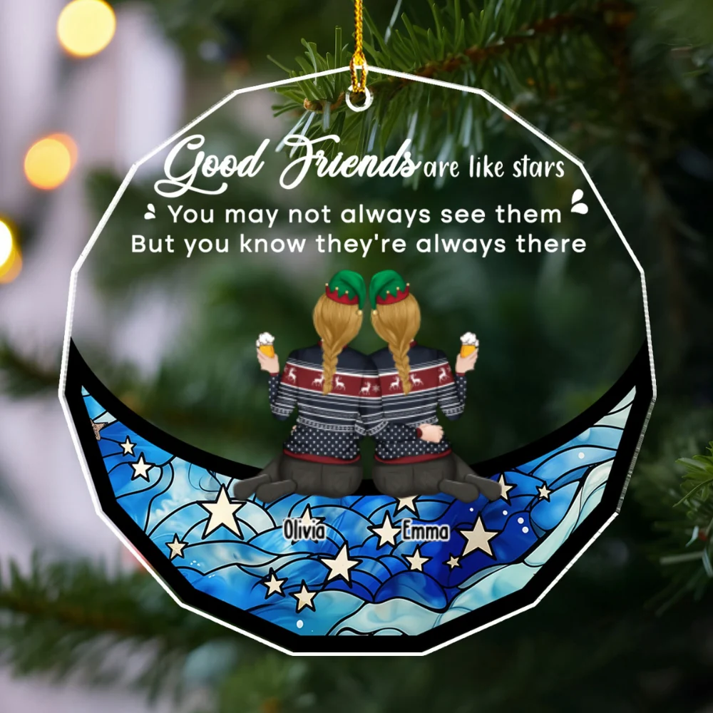 Friends Are Star - Personalized Custom Acrylic Ornament - Image 5