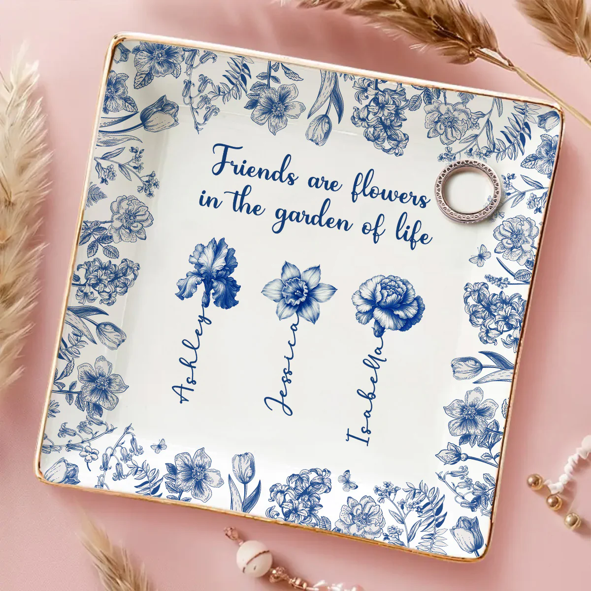 Friends Are Sunshine For Souls - Personalized Custom Jewelry Dish - Image 2