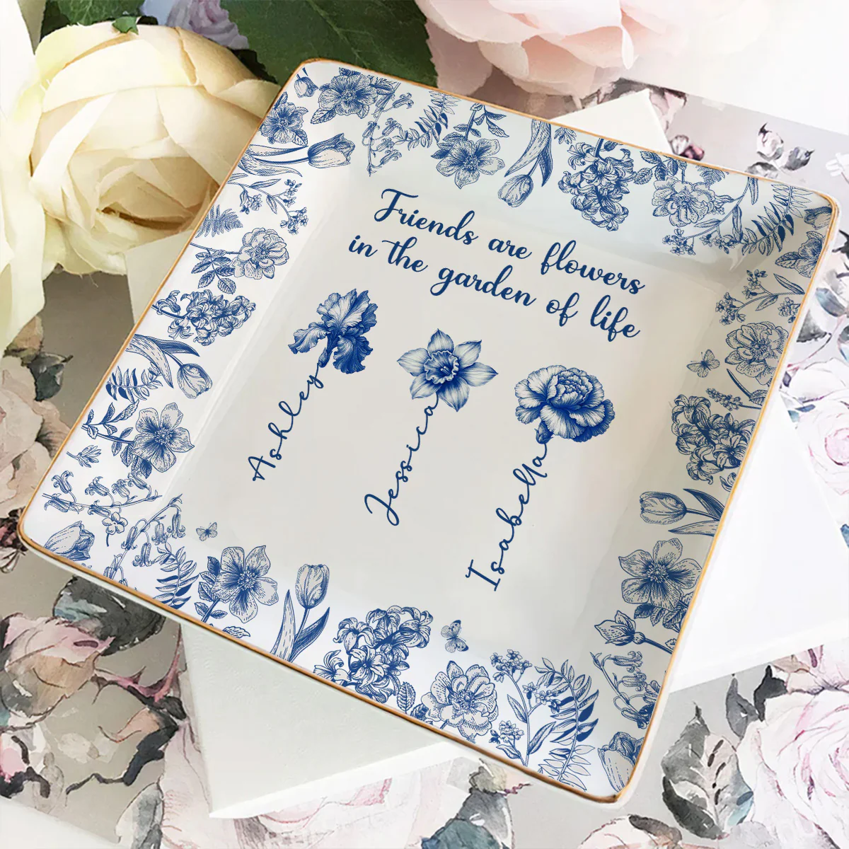 Friends Are Sunshine For Souls - Personalized Custom Jewelry Dish - Image 4
