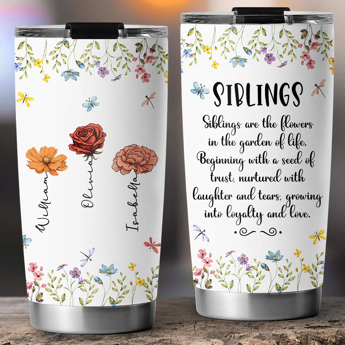 Friends Are The Flowers In The Garden Of Life - Personalized Custom Tumbler - Image 5