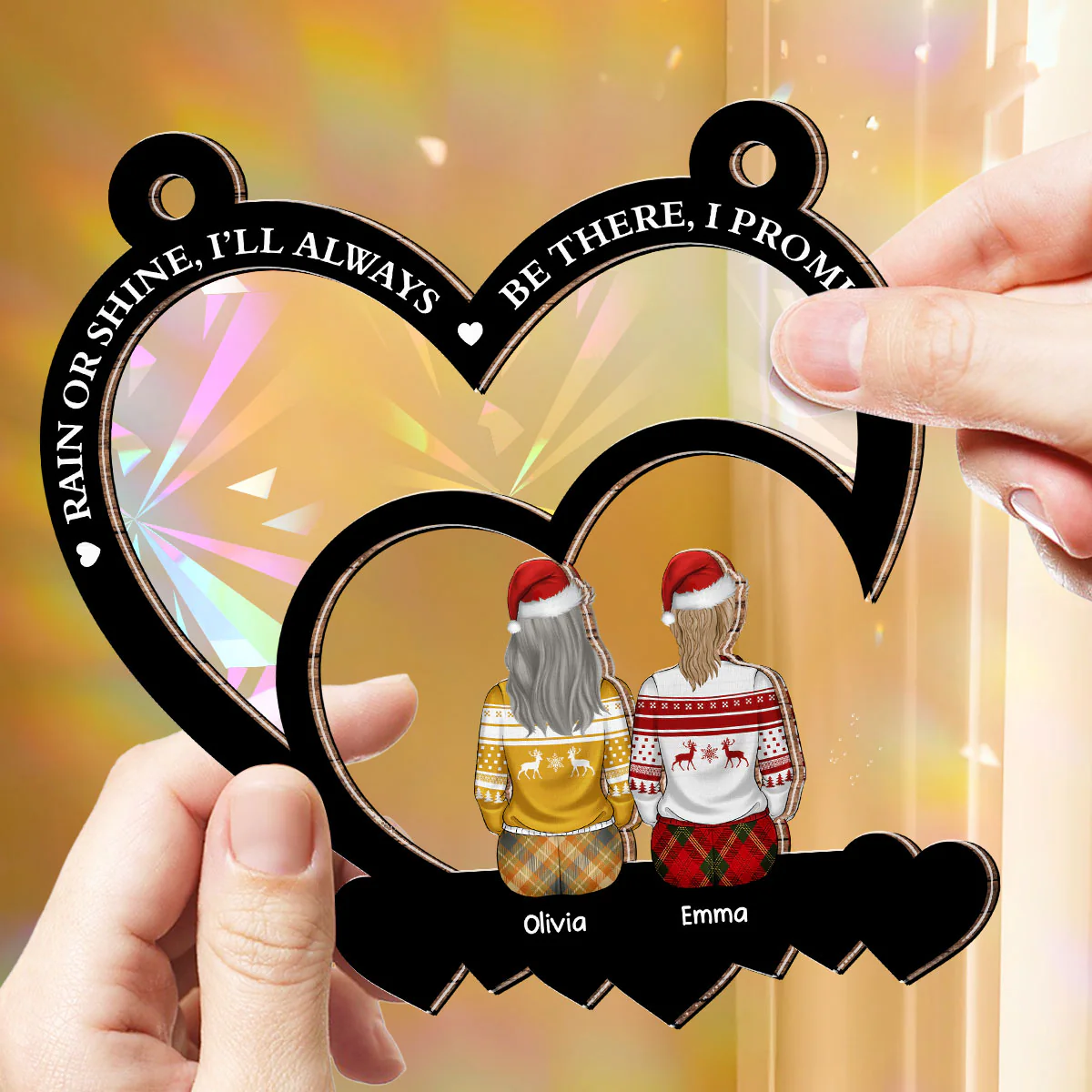 Friends Are The Sunshine - Personalized Custom Rainbow Suncatcher - Image 5
