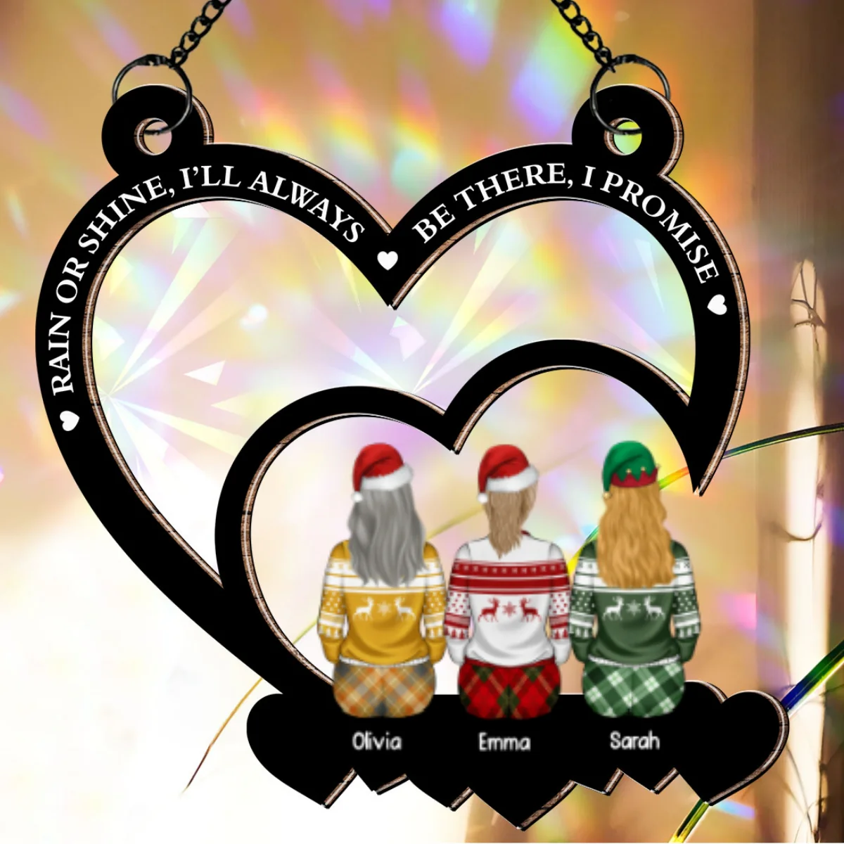 Friends Are The Sunshine - Personalized Custom Rainbow Suncatcher - Image 6