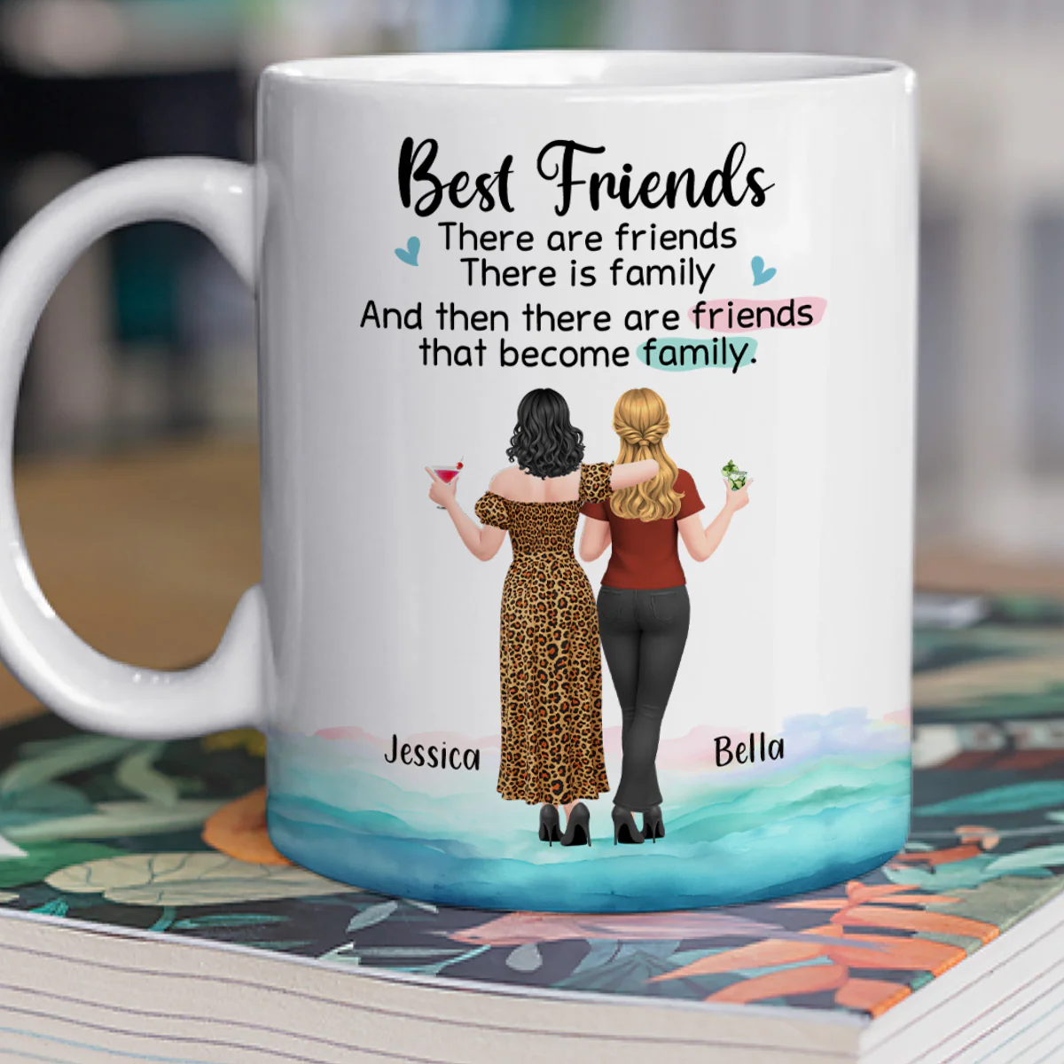 Friends Become Family - Personalized Custom Coffee Mug - Image 3