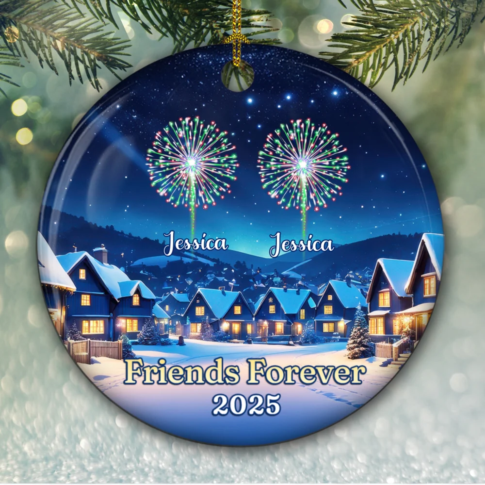Friends Firework Light Up Our Lives - Personalized Custom Ceramic Ornament - Image 5