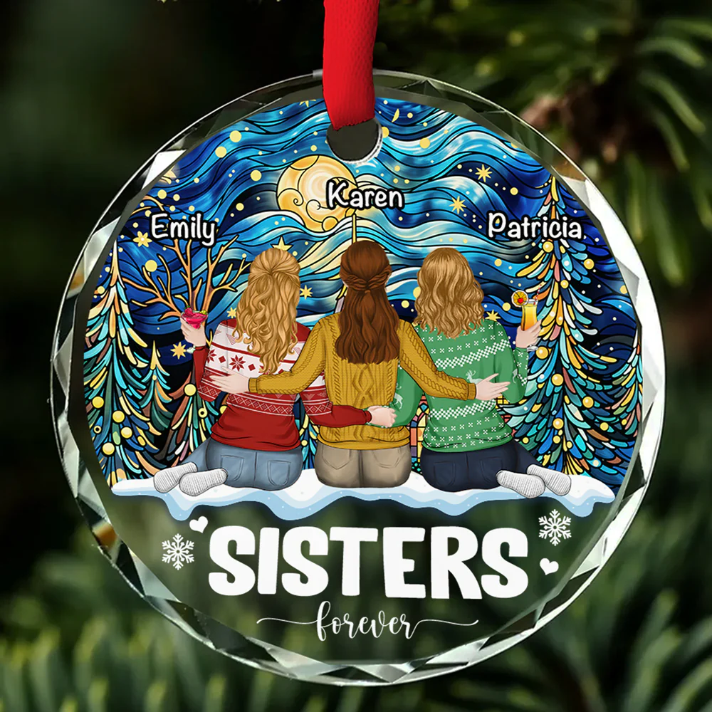 Friends Forever - Personalized Custom Glass Ornament