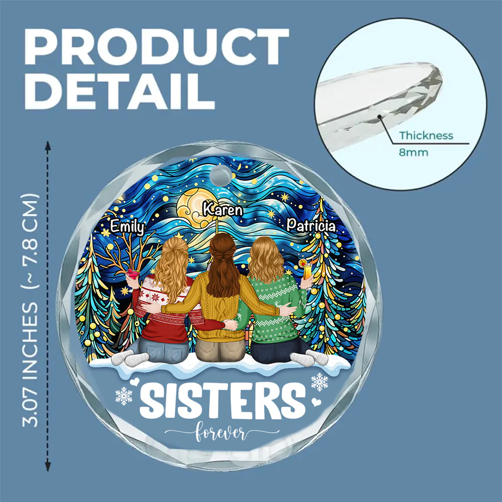 Friends Forever - Personalized Custom Glass Ornament - Image 5
