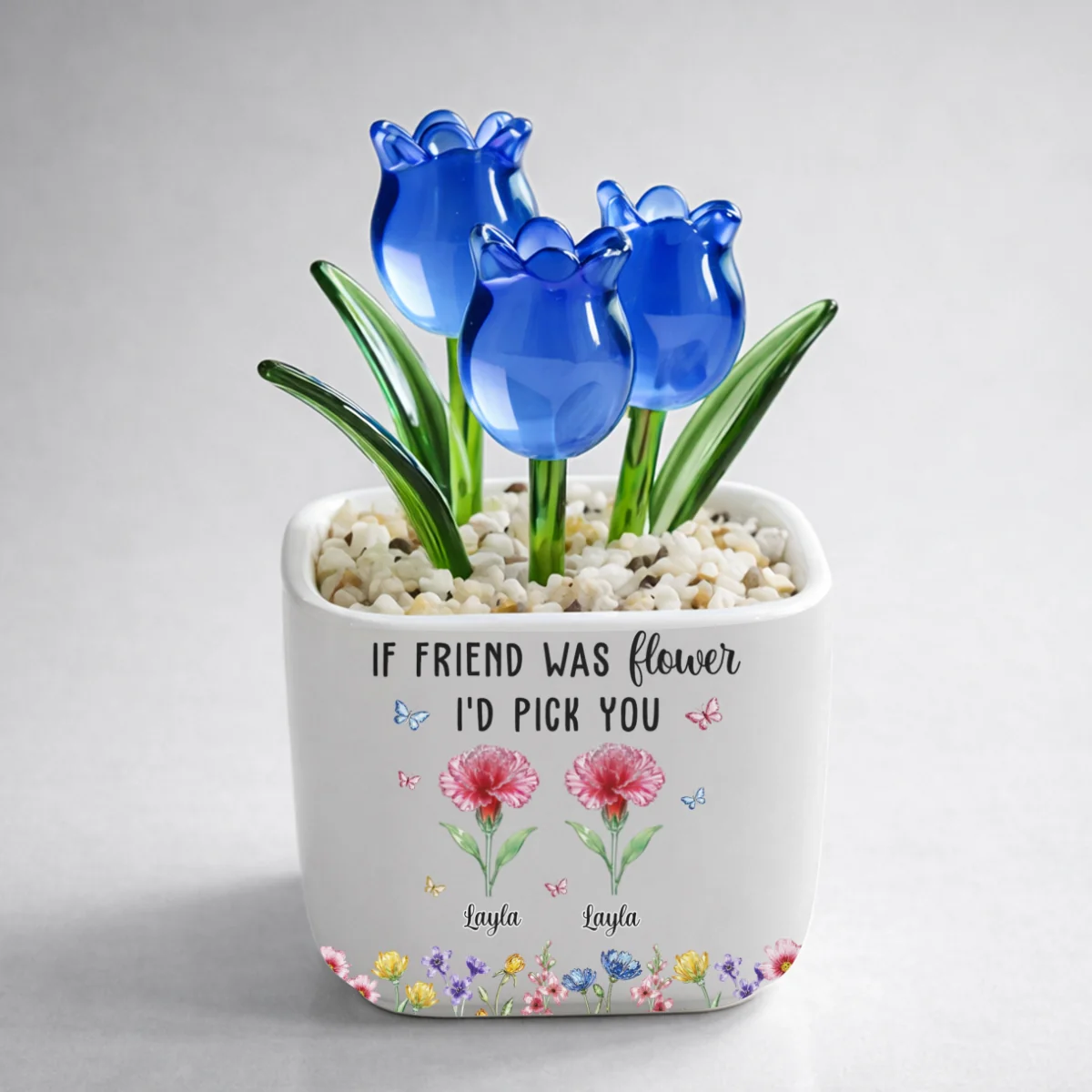 Friends Like Flowers - Personalized Custom Glass Everlasting Tulips - Image 8