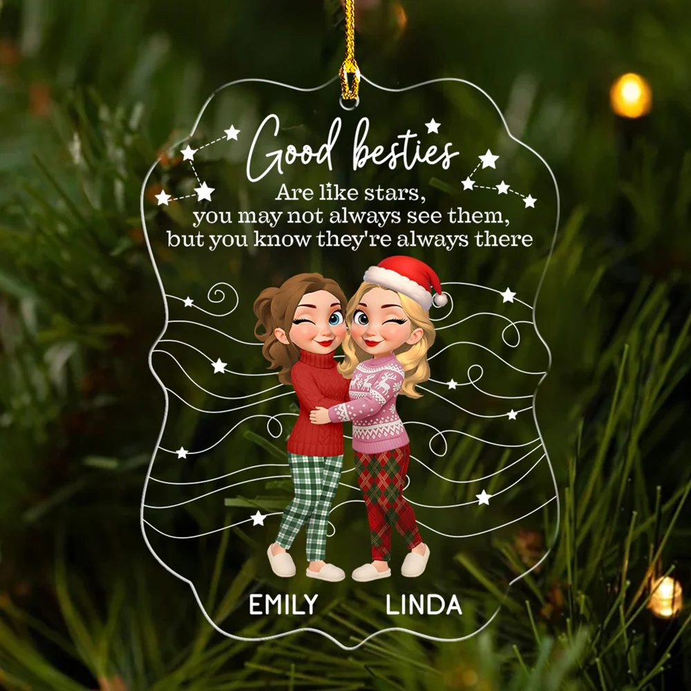 Friends Like Stars Always There - Personalized Custom Acrylic Ornament - Image 5