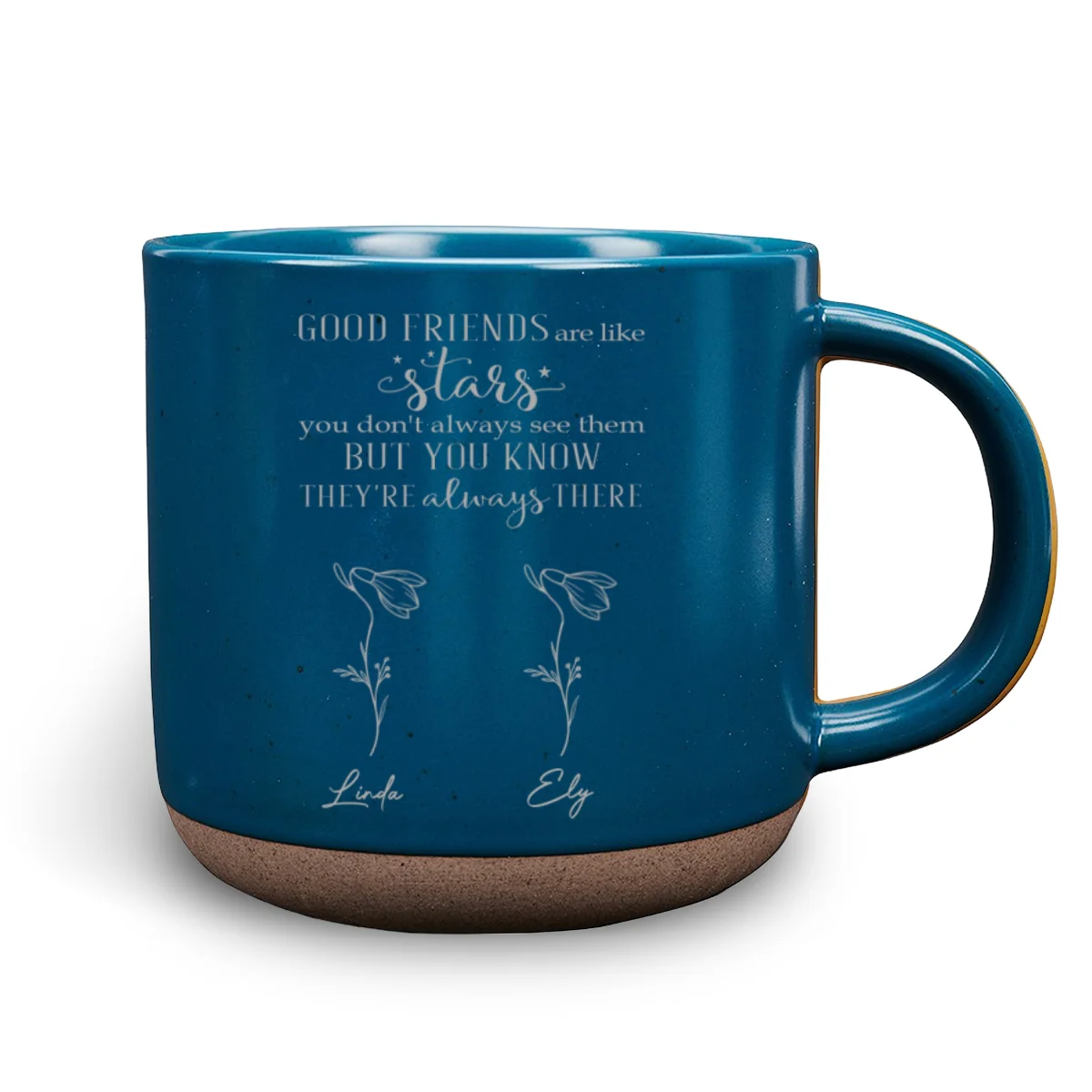 Friends Like Stars - Personalized Custom Engraved Pottery Mug - Image 6