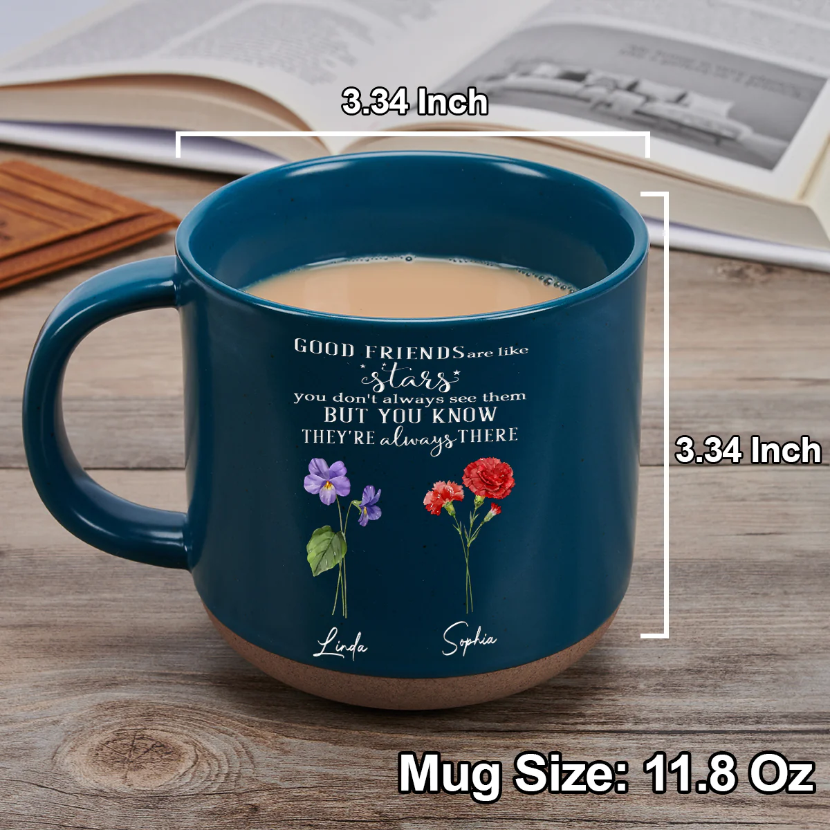 Friends Like Stars - Personalized Custom Pottery Mug - Image 4