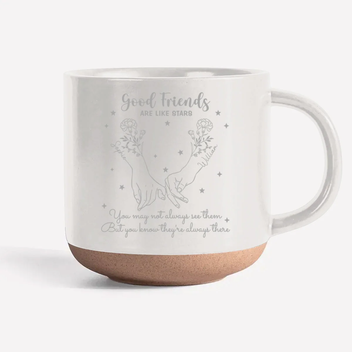 Friends Like Stars - Personalized Custom Engraved Pottery Mug - Image 5