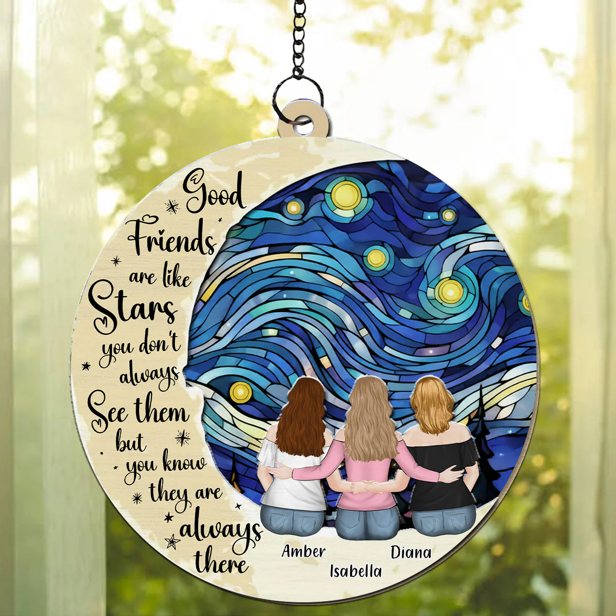 Friends Like Stars  - Personalized Custom Suncatcher - Image 2