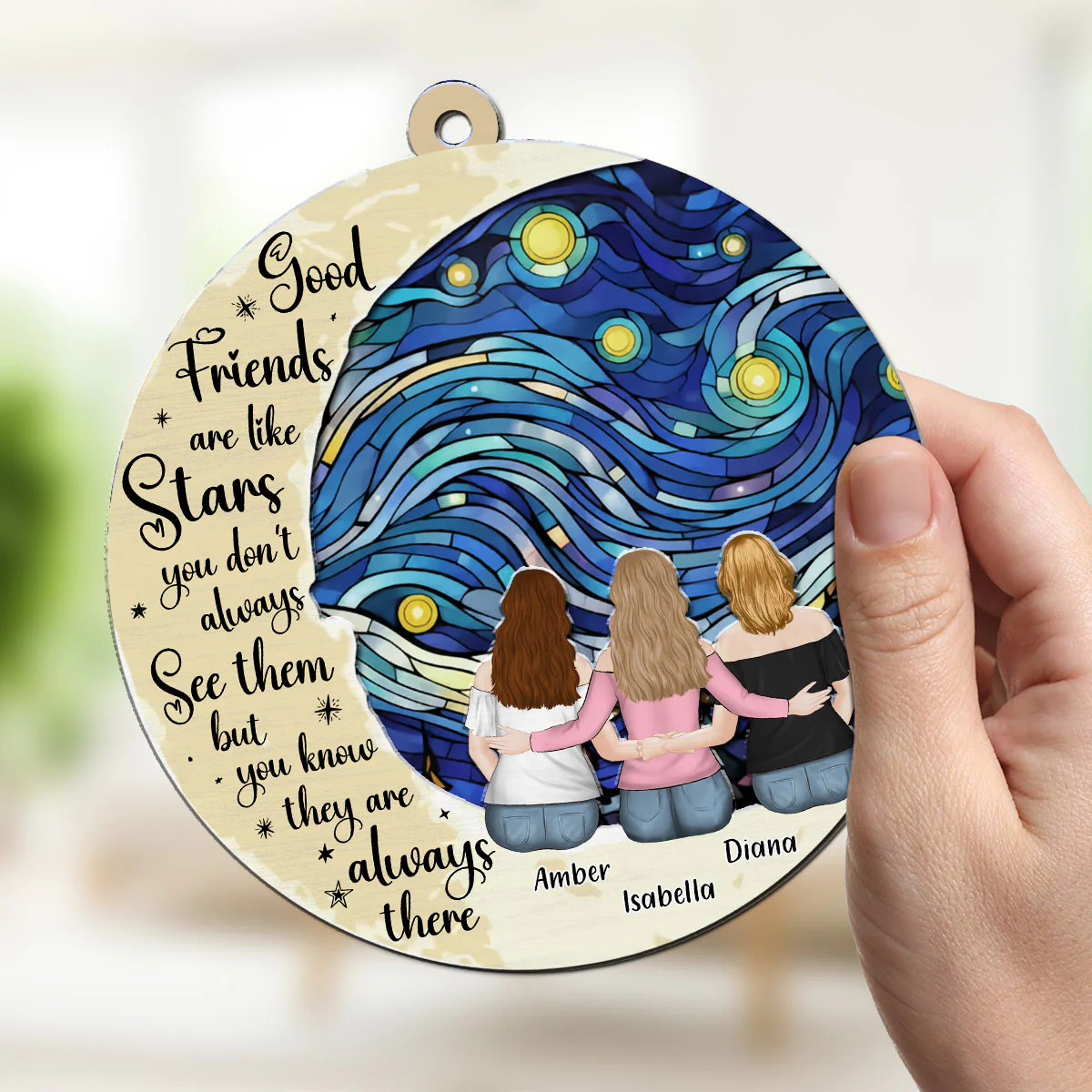 Friends Like Stars  - Personalized Custom Suncatcher - Image 3