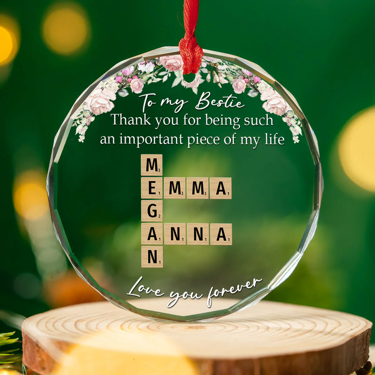Friends Make Everything Easier  - Personalized Custom Glass Ornament - Image 2