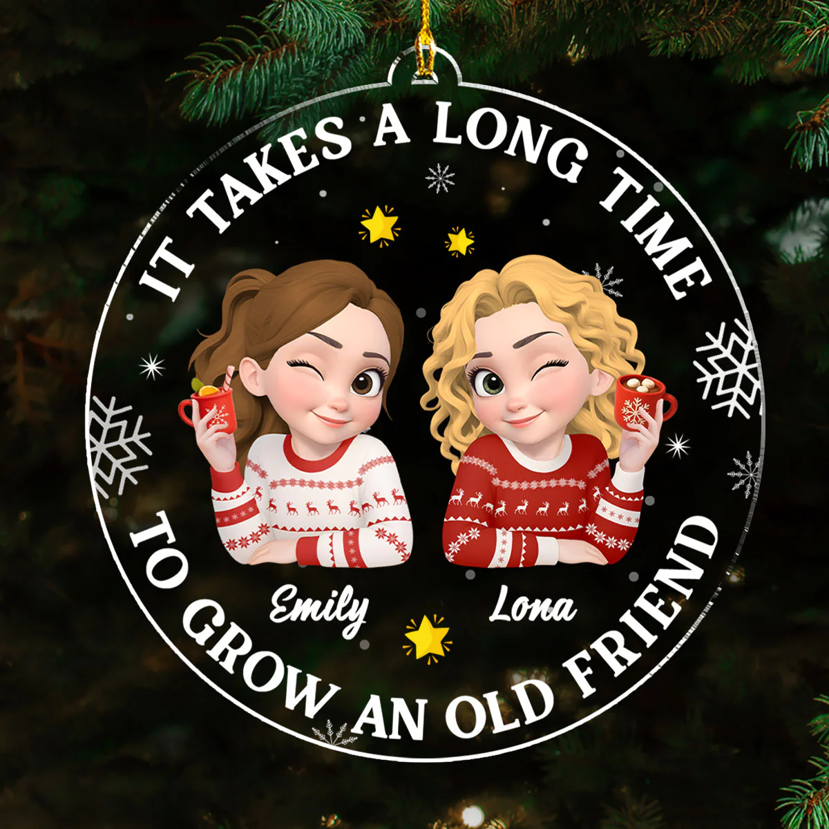 Friends Who Grow Together - Personalized Custom Acrylic Ornament 