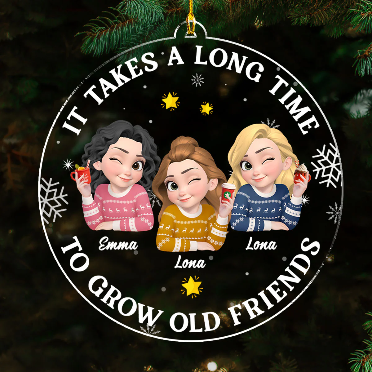 Friends Who Grow Together - Personalized Custom Acrylic Ornament  - Image 3