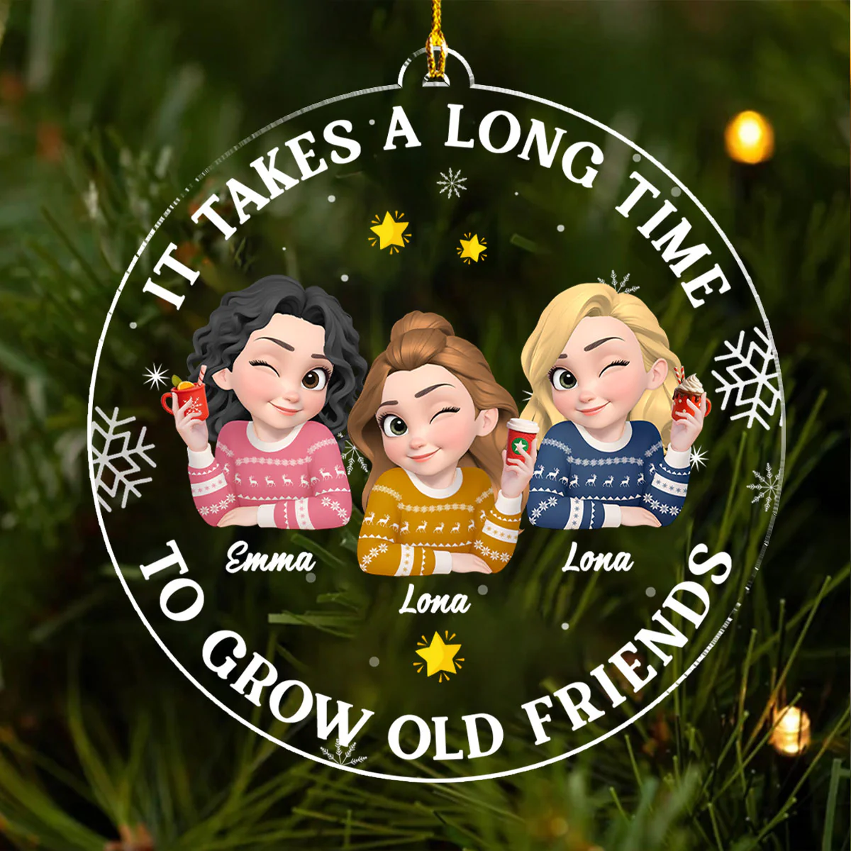 Friends Who Grow Together - Personalized Custom Acrylic Ornament  - Image 4