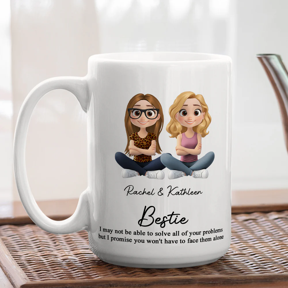 Friendship Forever Keepsake Cartoonize - Personalized Custom Coffee Mug - Image 5