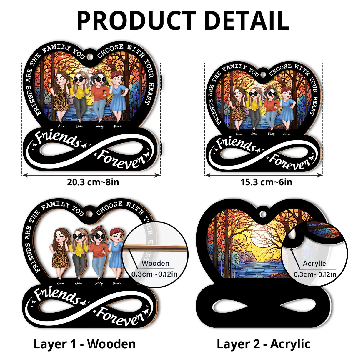 Friendship Forever - Personalized Custom Suncatcher - Image 4