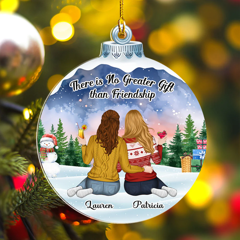 Friendship Is Last Forever - Personalized Custom Acrylic Ornament - Image 3