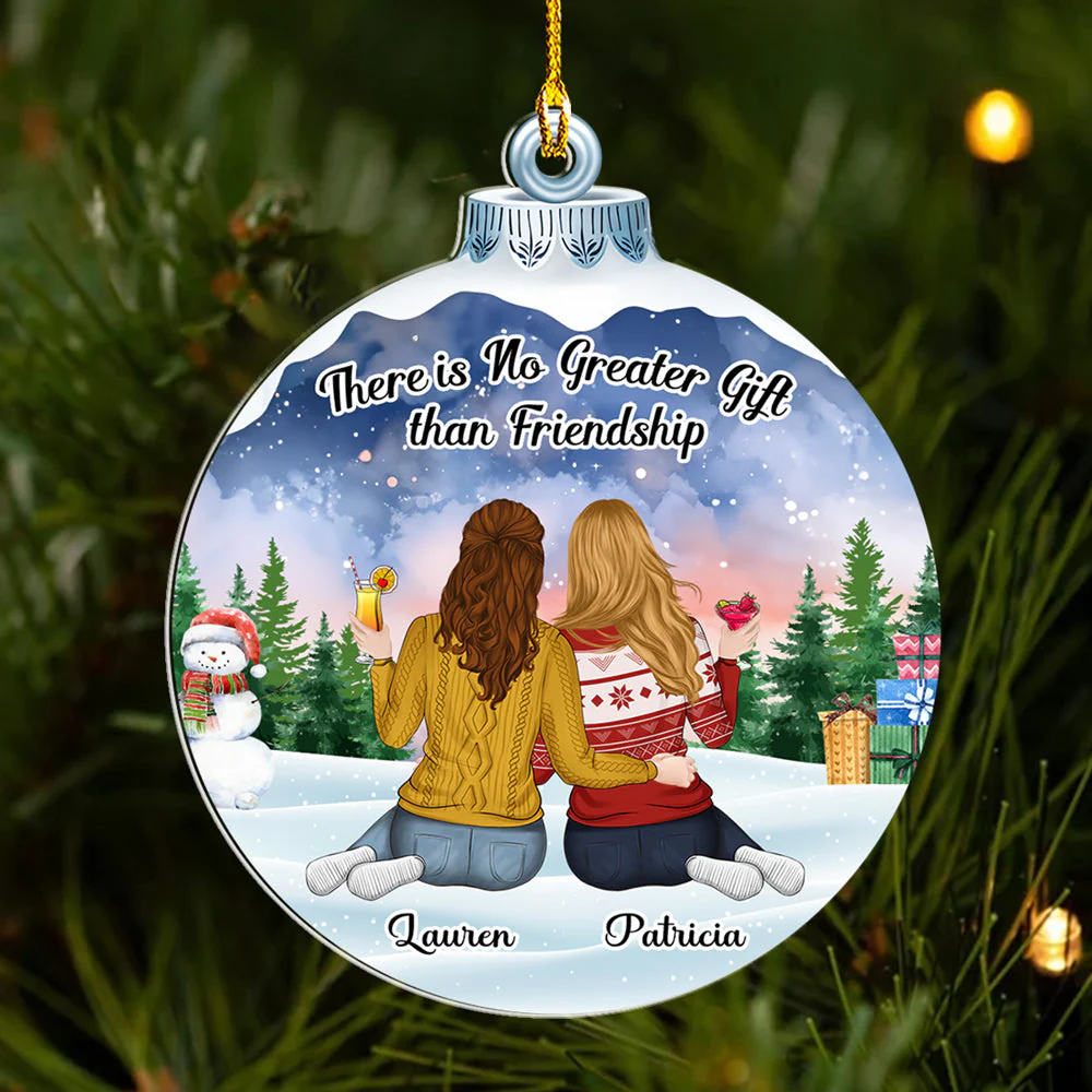 Friendship Is Last Forever - Personalized Custom Acrylic Ornament - Image 4