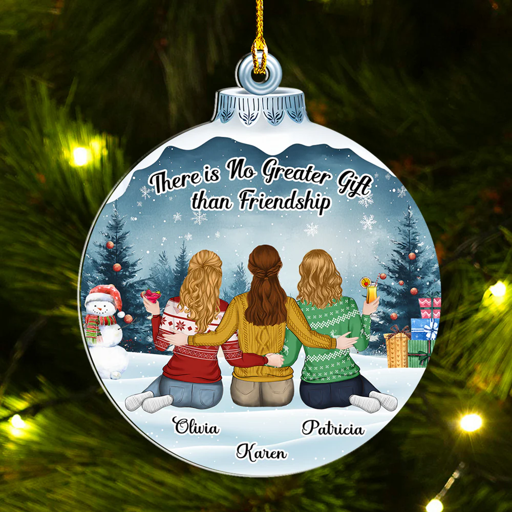Friendship Is Last Forever - Personalized Custom Acrylic Ornament - Image 4