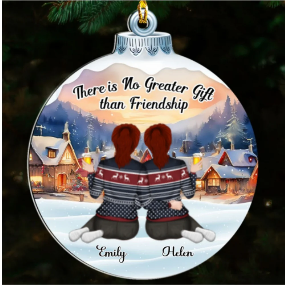 Friendship Is Last Forever - Personalized Custom Acrylic Ornament - Image 5