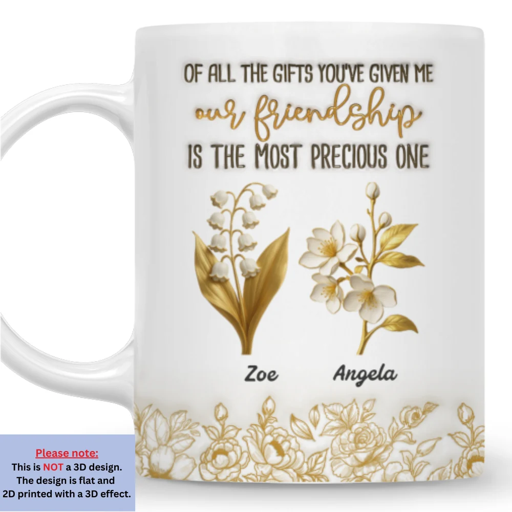 Friendship Is The Gift - Personalized Custom 3D Inflated Effect Mug - Image 6