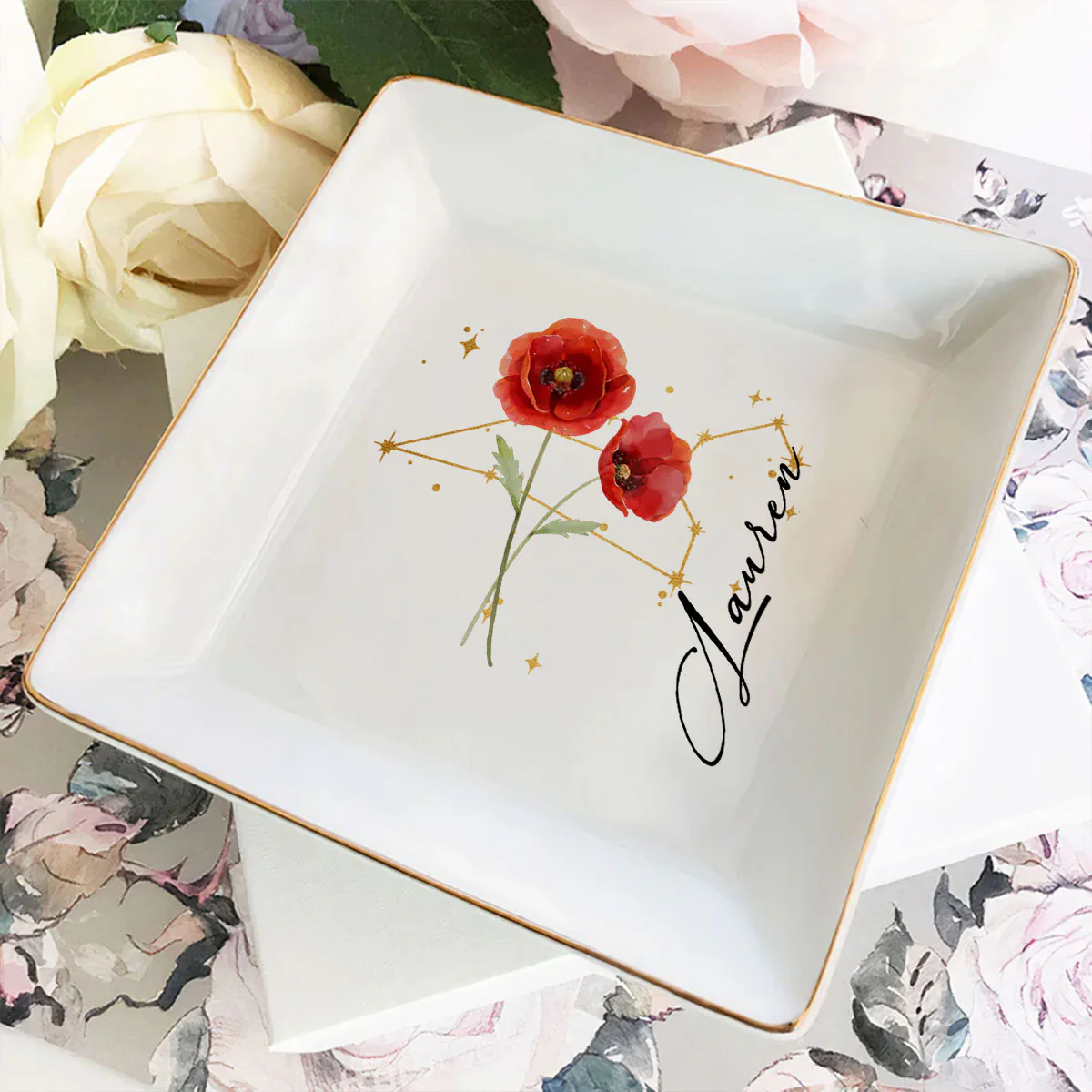 Friendship Written In The Stars - Personalized Custom Jewelry Dish - Image 3