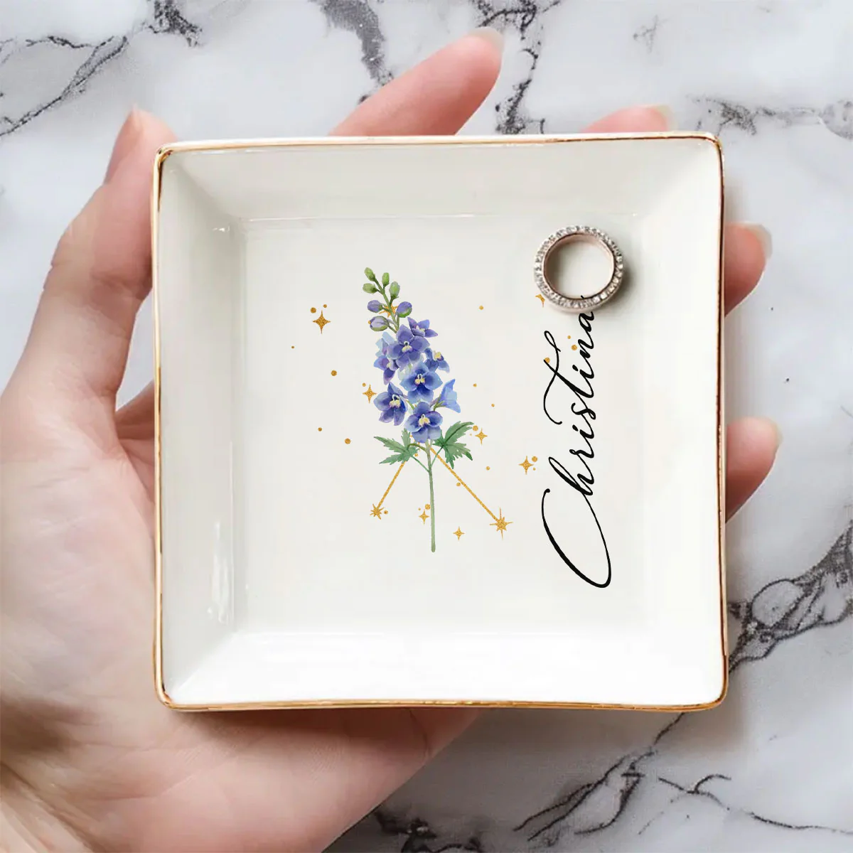 Friendship Written In The Stars - Personalized Custom Jewelry Dish - Image 4