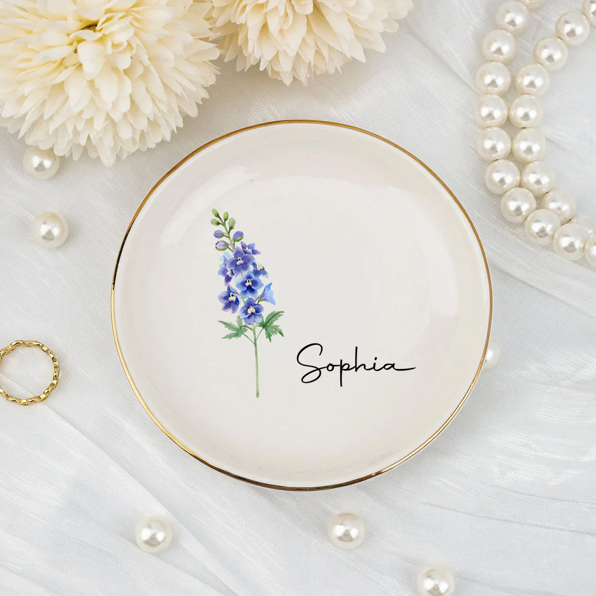 Friendships Are Evergreen And Blooming Eternal - Personalized Custom Jewelry Dish - Image 2