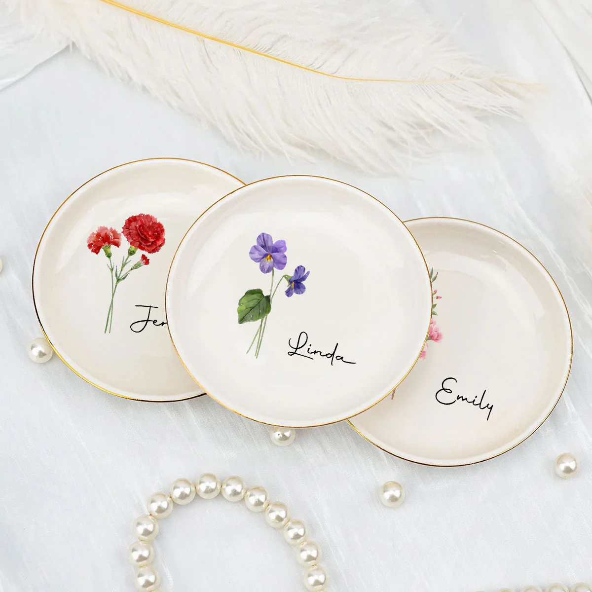 Friendships Are Evergreen And Blooming Eternal - Personalized Custom Jewelry Dish - Image 4