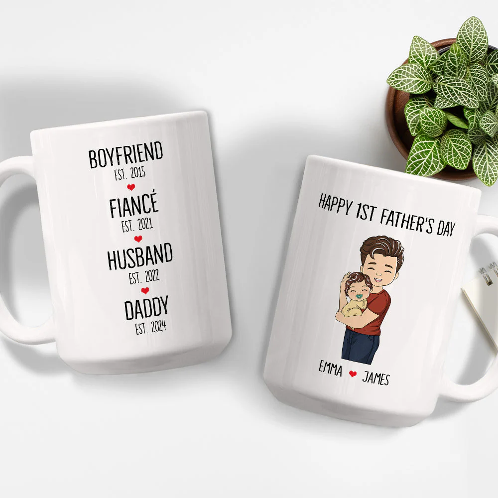 From Boyfriend To Father - Personalized Custom Coffee Mug - Image 2