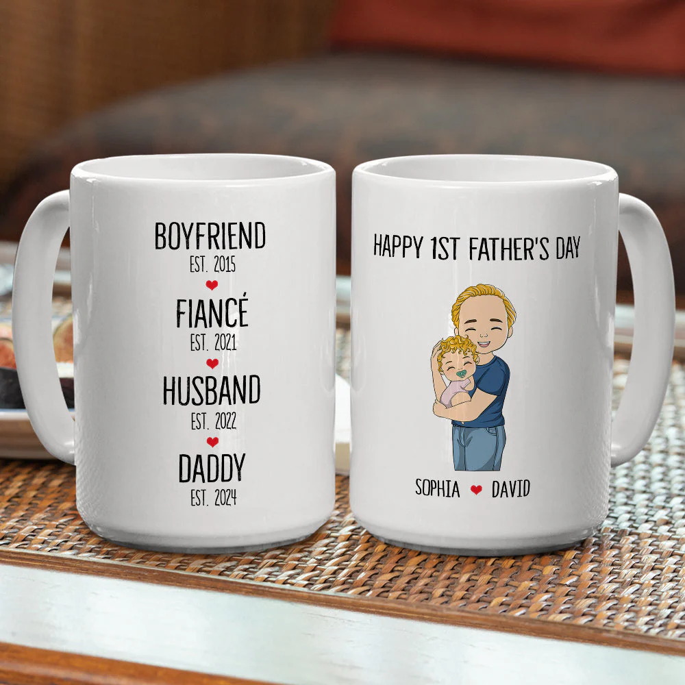 From Boyfriend To Father - Personalized Custom Coffee Mug - Image 3