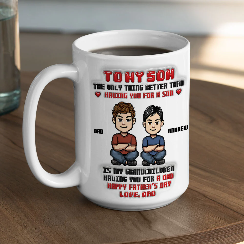 From Dad To Son - Personalized Custom 3D Inflated Effect Mug - Image 5