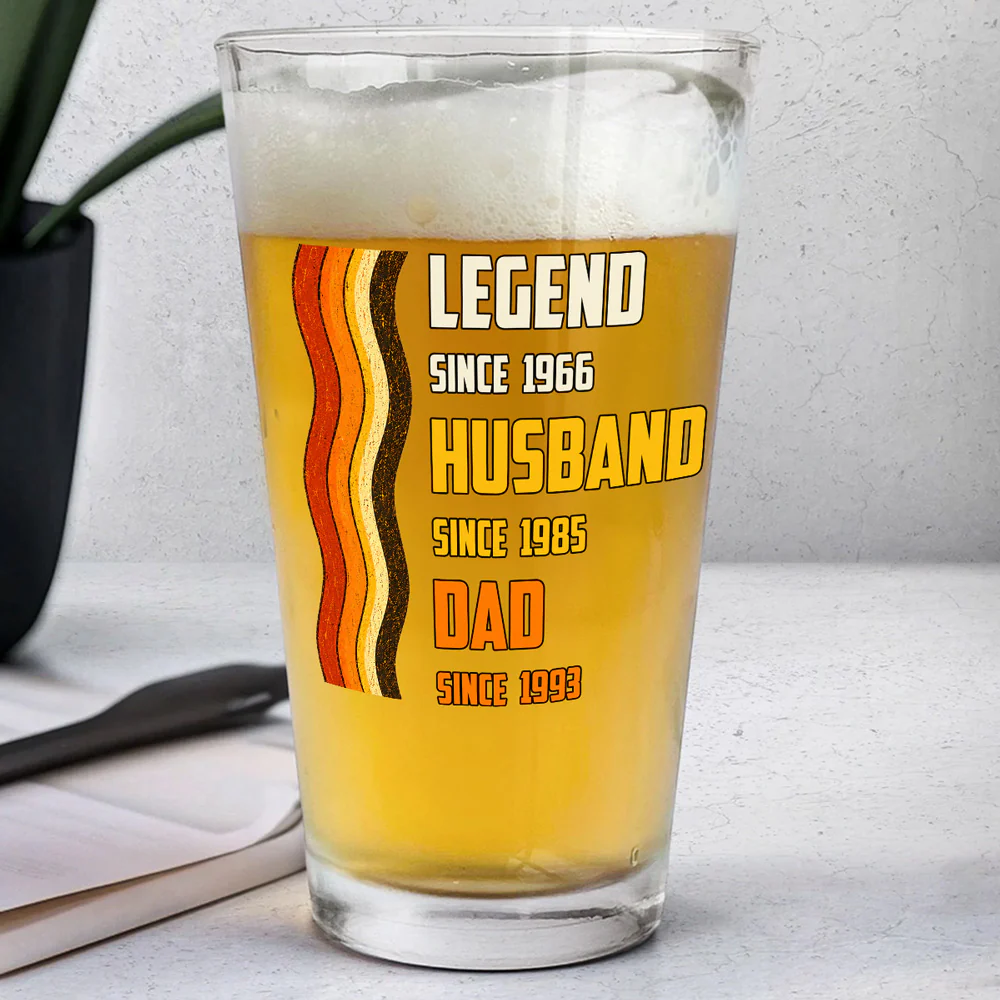 From Legend To Husband - Personalized Custom Beer Glass - Image 2