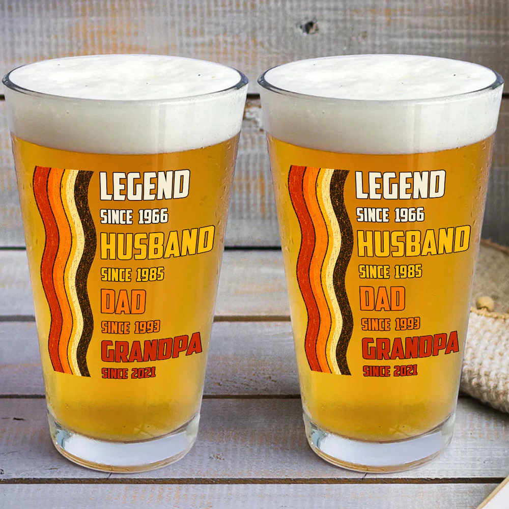 From Legend To Husband - Personalized Custom Beer Glass - Image 3