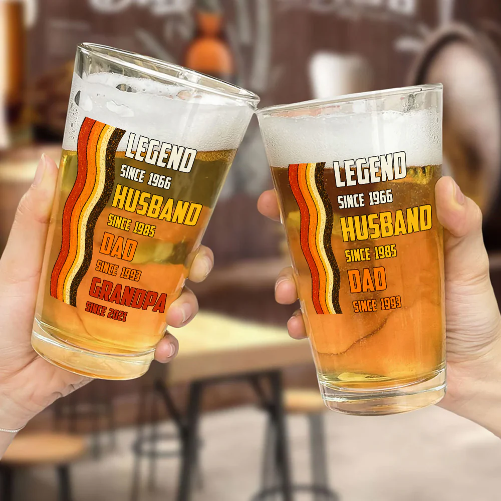 From Legend To Husband - Personalized Custom Beer Glass - Image 4