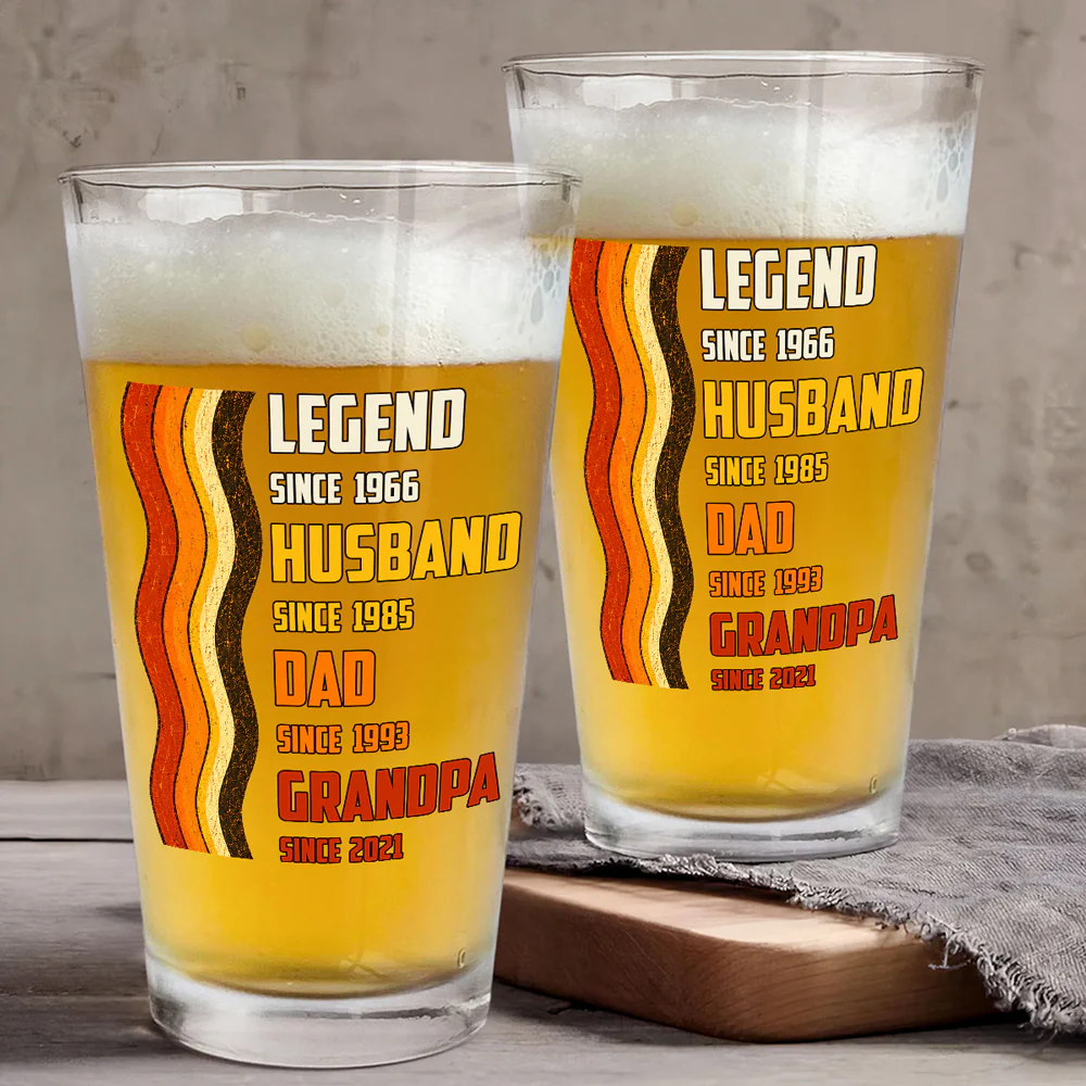 From Legend To Husband - Personalized Custom Beer Glass - Image 5