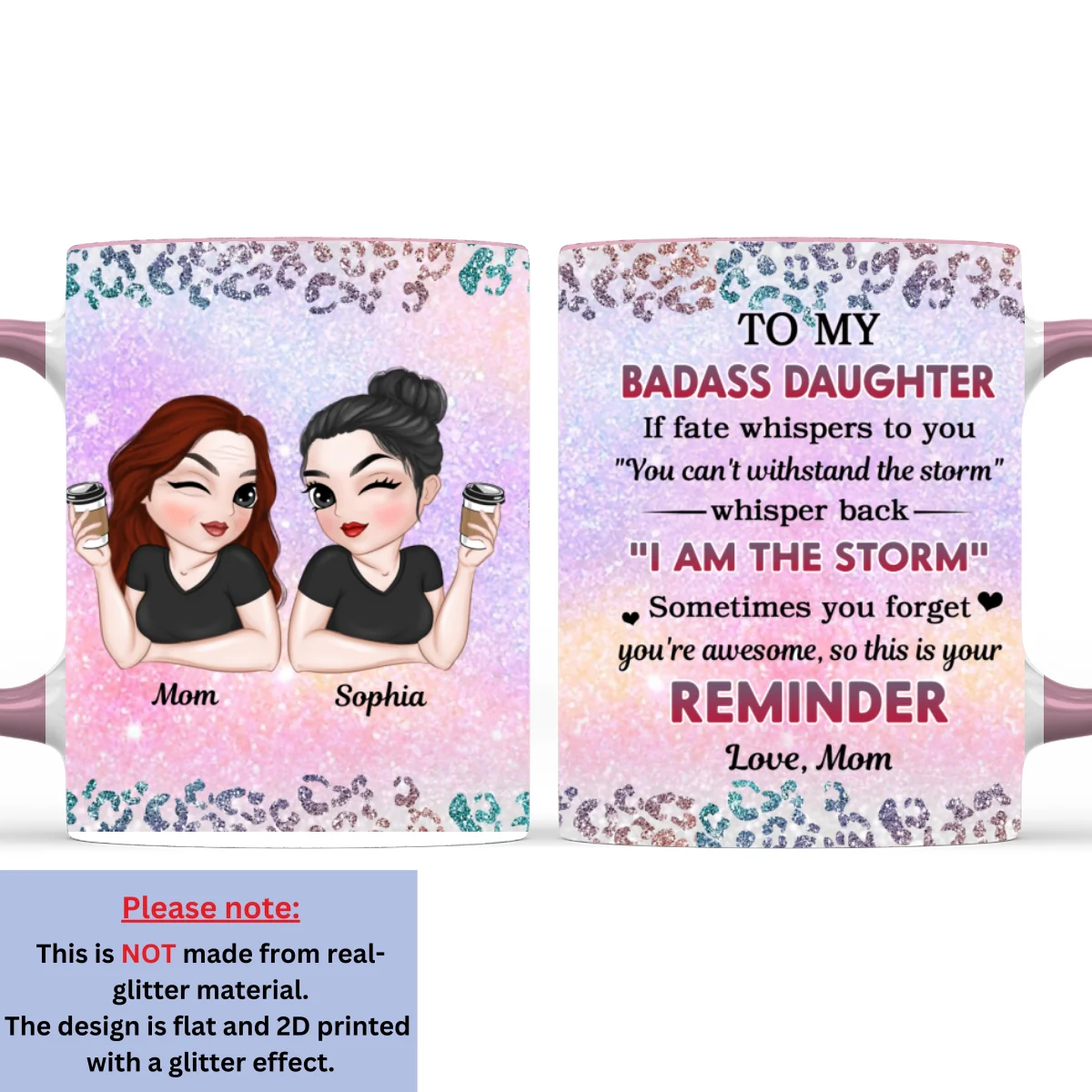 From Mom To Badass Daughter - Personalized Custom Accent Mug - Image 8