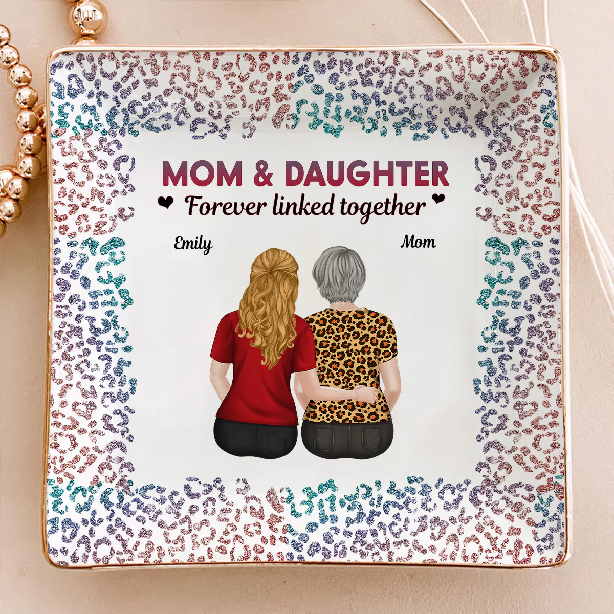 From Mom To Badass Daughter - Personalized Custom Jewelry Dish - Image 2