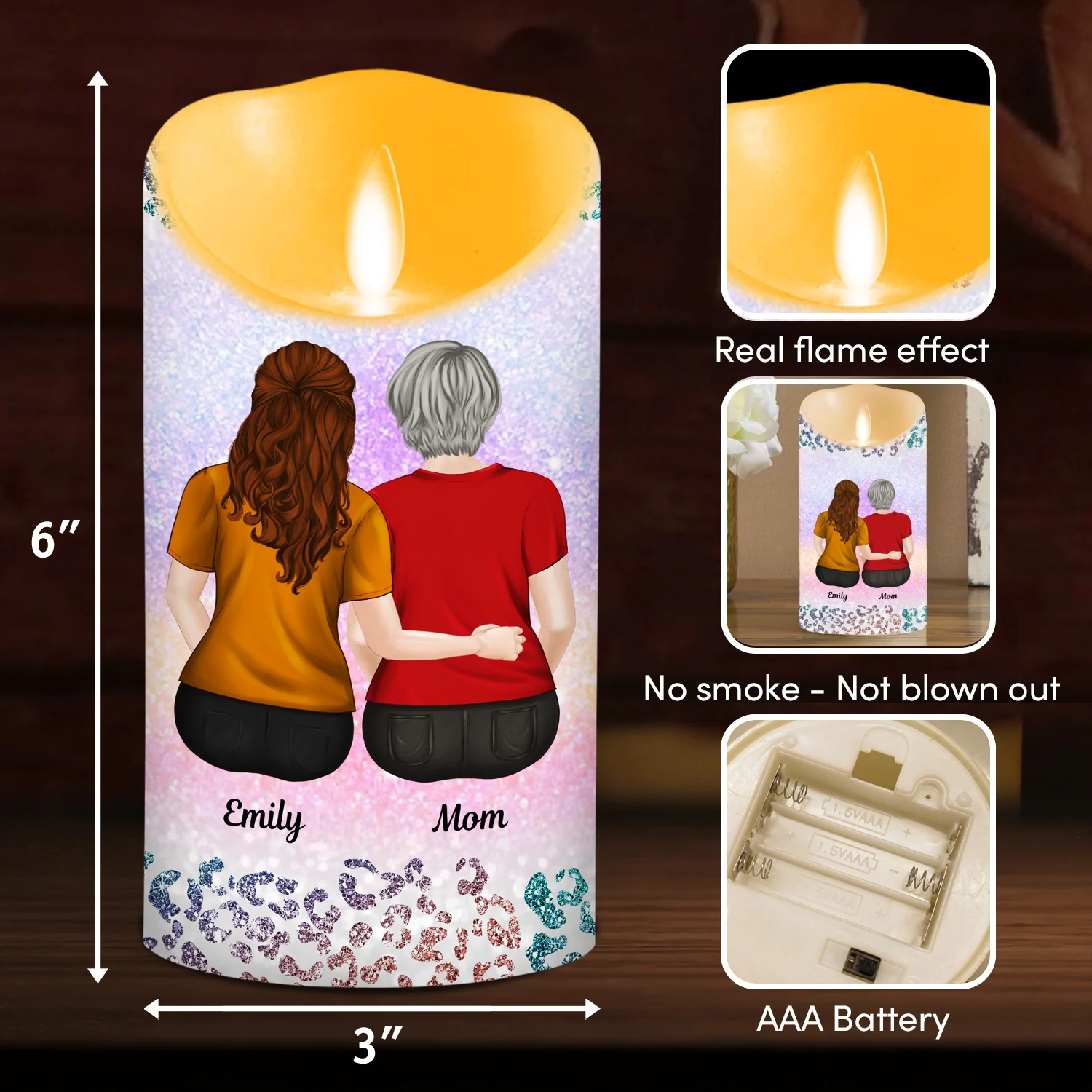 From Mom To Badass Daughter - Personalized Custom LED Candle - Image 5