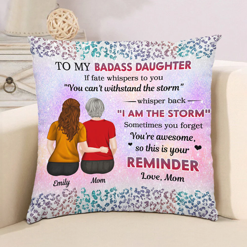 From Mom To Badass Daughter - Personalized Custom Pillow - Image 4