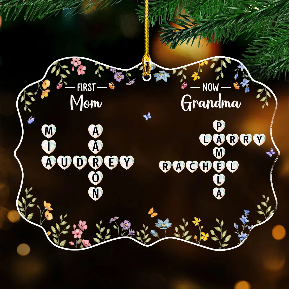 From Mom To Grandma Crossword - Personalized Custom Acrylic Ornament - Image 2