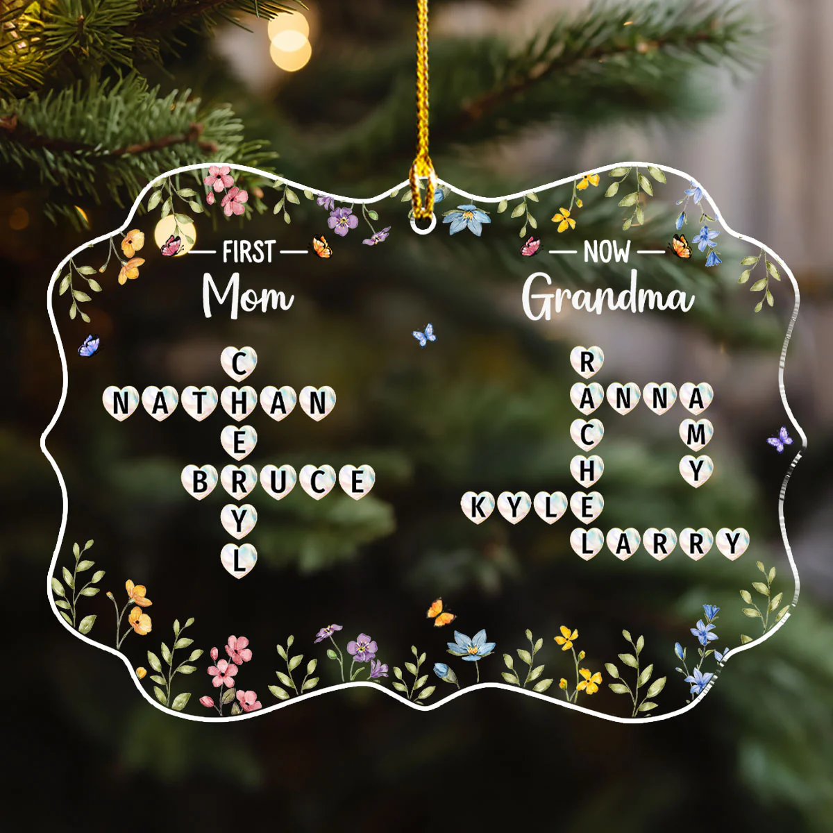 From Mom To Grandma Crossword - Personalized Custom Acrylic Ornament - Image 3