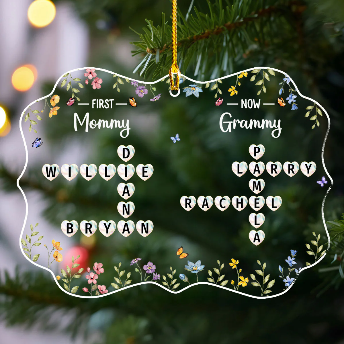 From Mom To Grandma Crossword - Personalized Custom Acrylic Ornament - Image 4